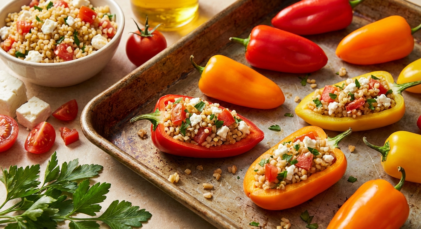 Тёплые мини‑паприки с булгуром и фетой 🌶️🧀 — фото 2