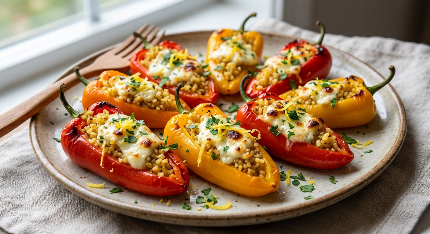 Тёплые мини‑паприки с булгуром и фетой 🌶️🧀 — фото 3