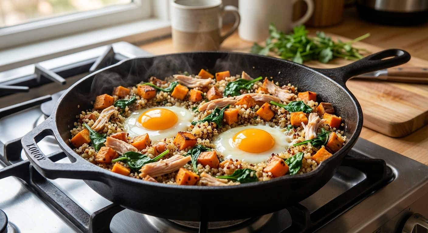 Утренний хаш с индейкой и бататом 🍳🍠 — фото 2