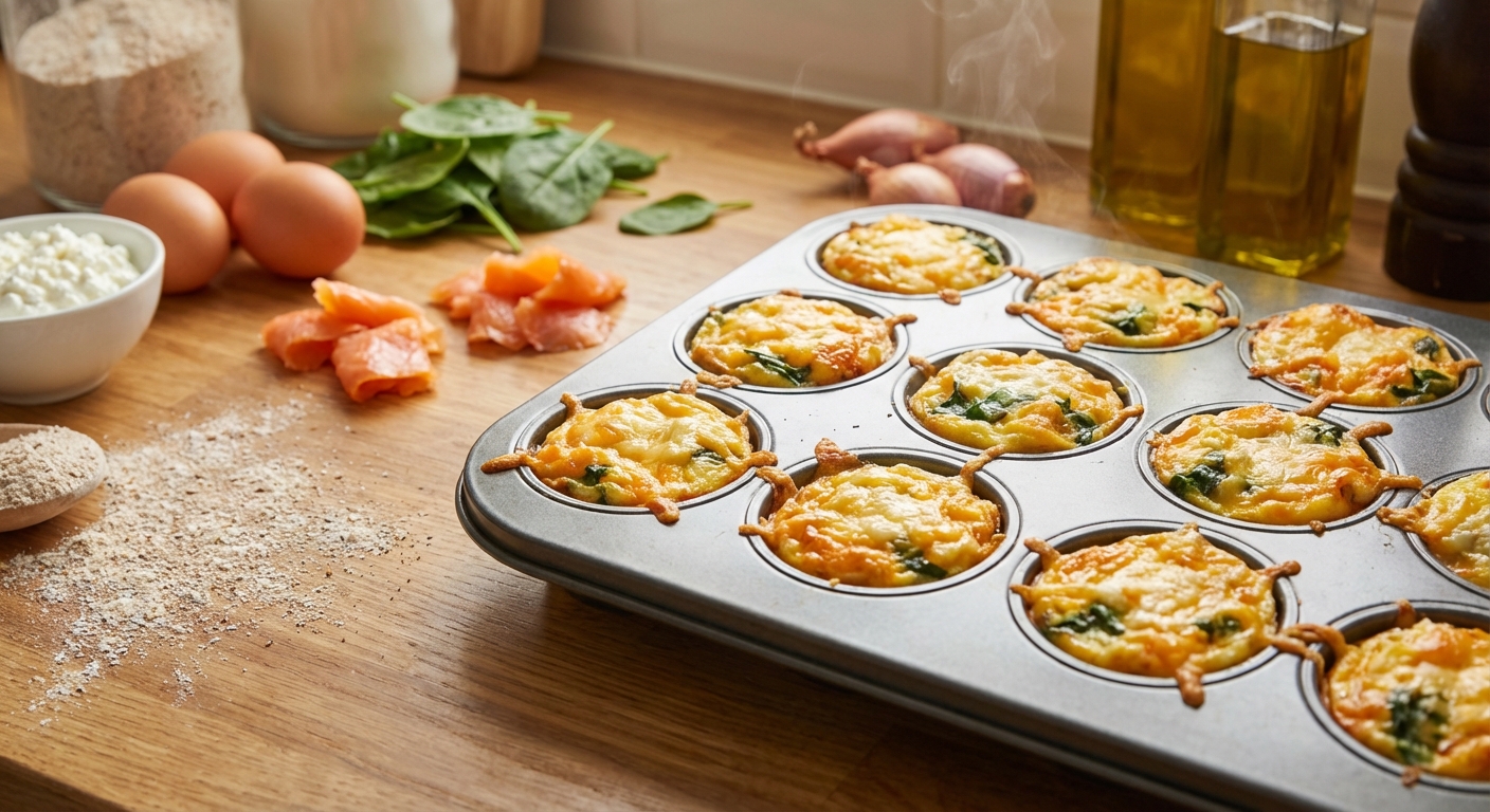 Мини‑фриттаты с лососем и шпинатом 🥚🍃 — фото 2