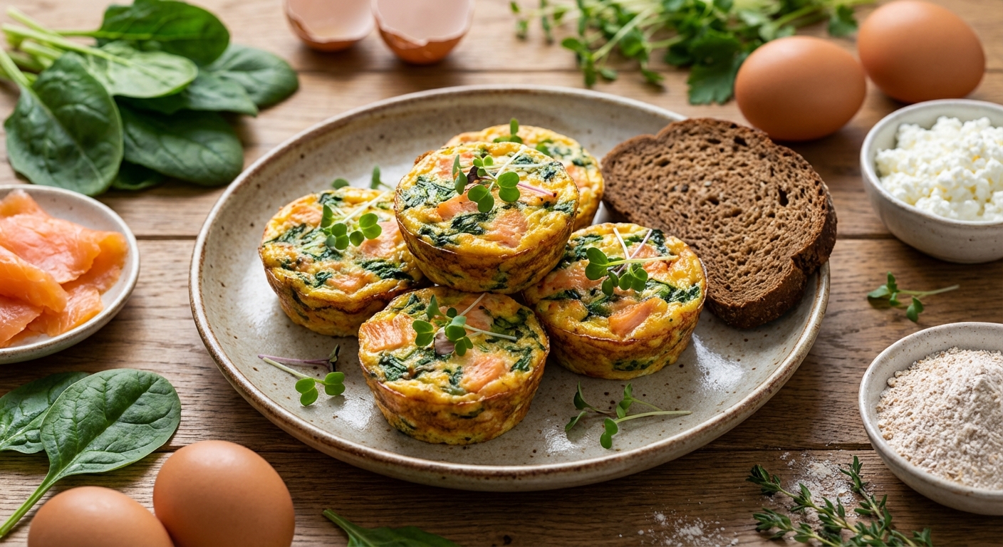 Мини‑фриттаты с лососем и шпинатом 🥚🍃 — фото 3