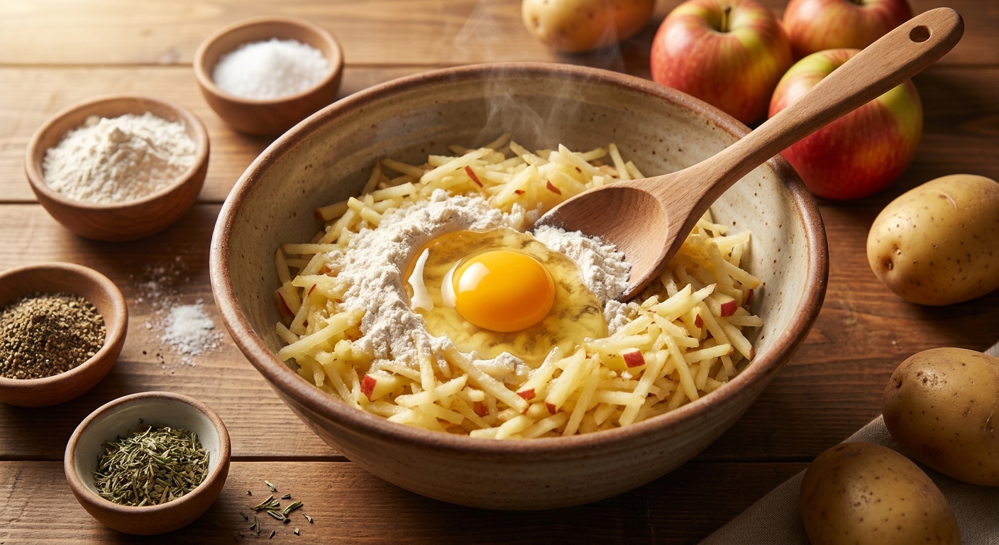 Деруны‑полднички с яблочной ноткой 🥔🍎 — фото 2
