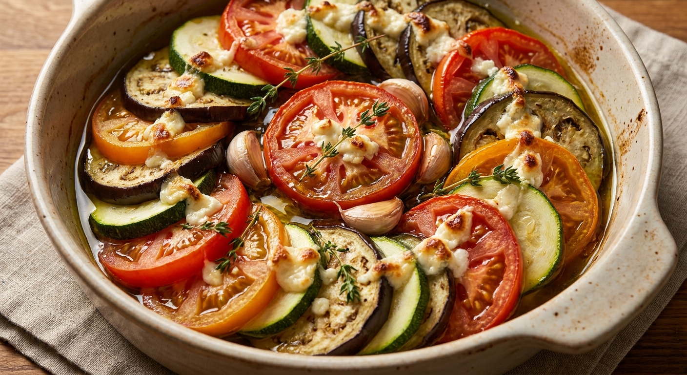 Тиан из овощей с козьим сыром 🍅🌿🧀 — фото 2