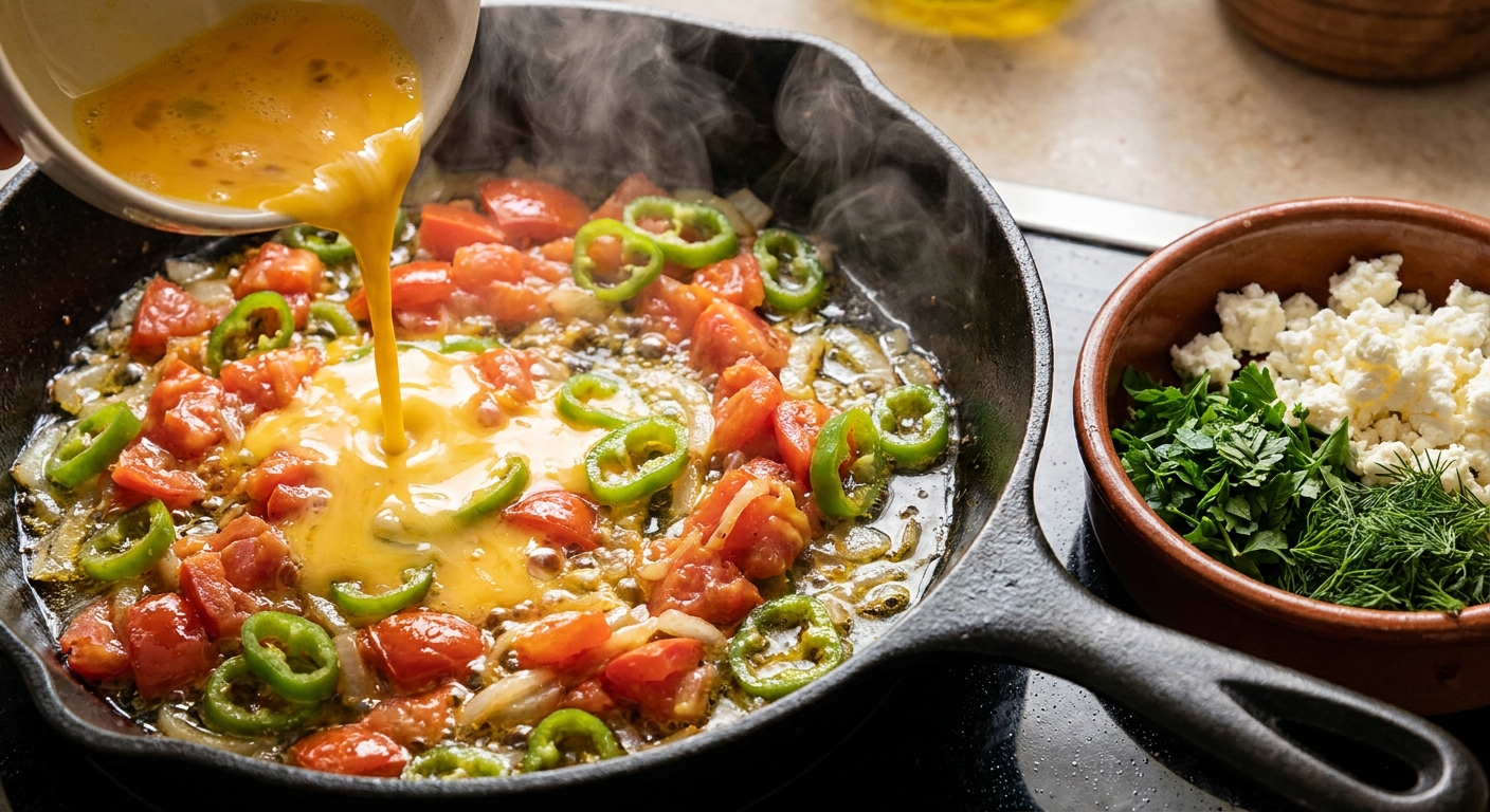 Менемен с фетой и зеленью 🍅🥚 — фото 2