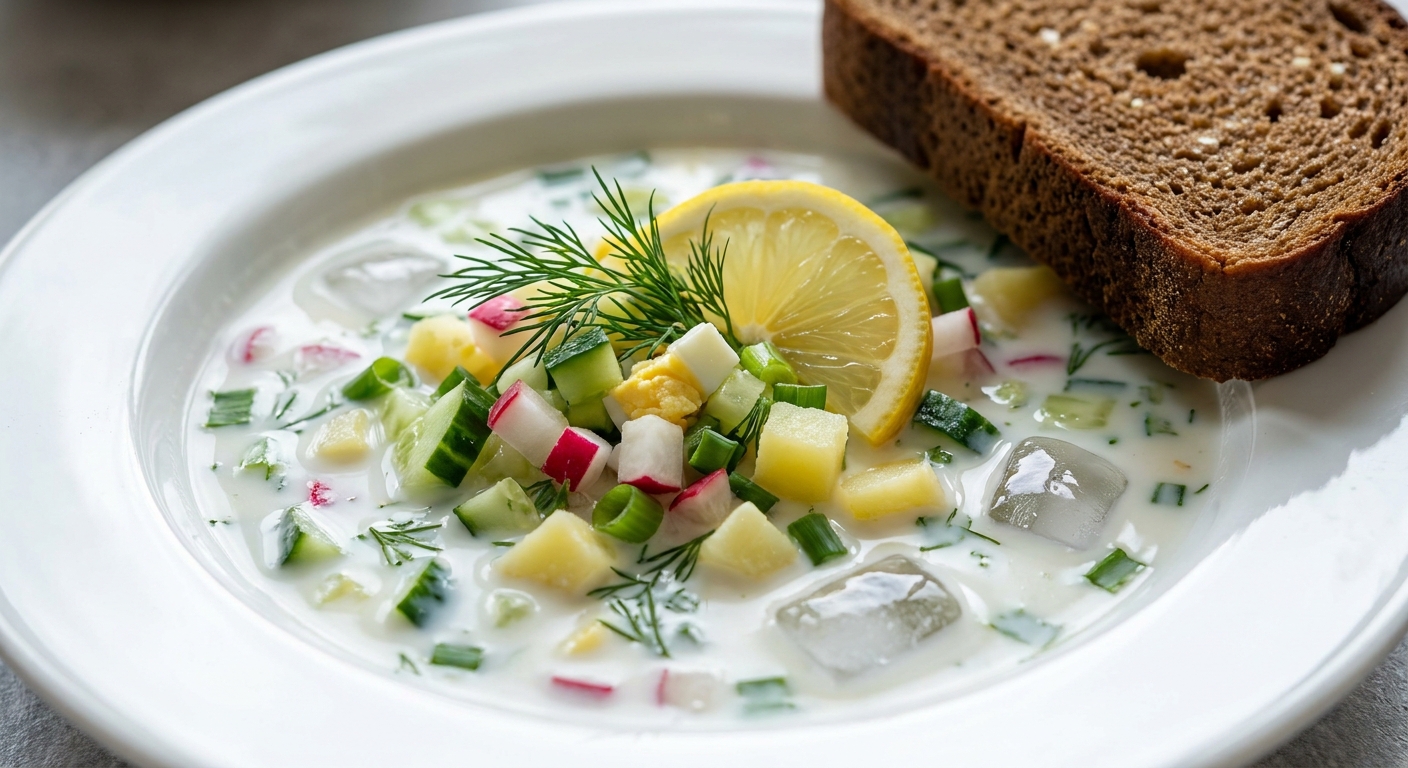 Окрошка на кефире для обеда 🥒🍋 — фото 3
