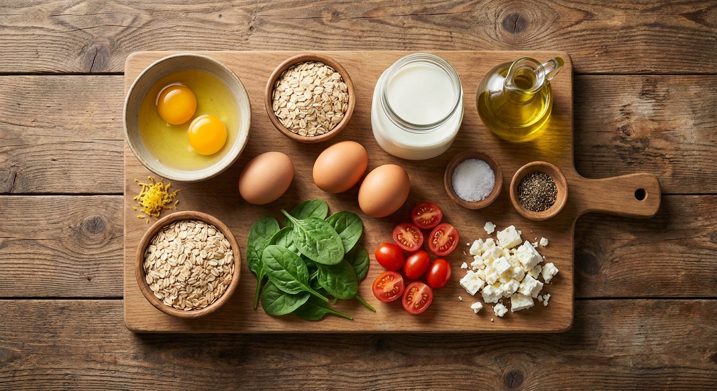 Фриттата-лайт с овсянкой и шпинатом 🥚🌿