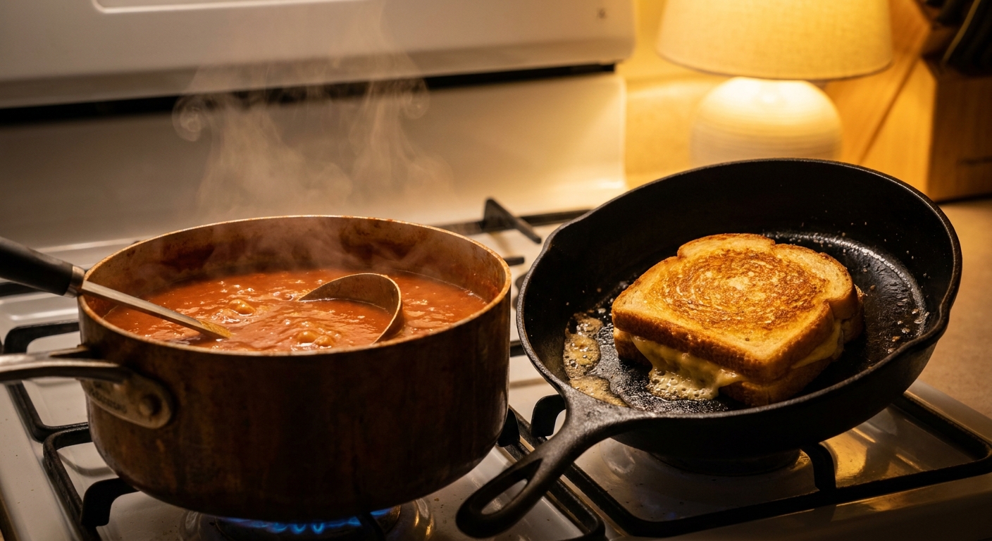 Ночной томатный суп и гриль‑сэндвич 🥪🍅 — фото 2