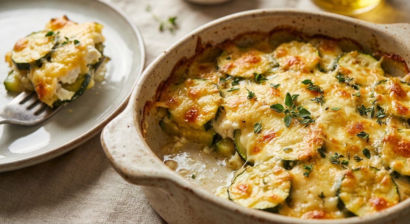 Тёплый гратен с цукини и козьим сыром 🧀🌿 — фото 3
