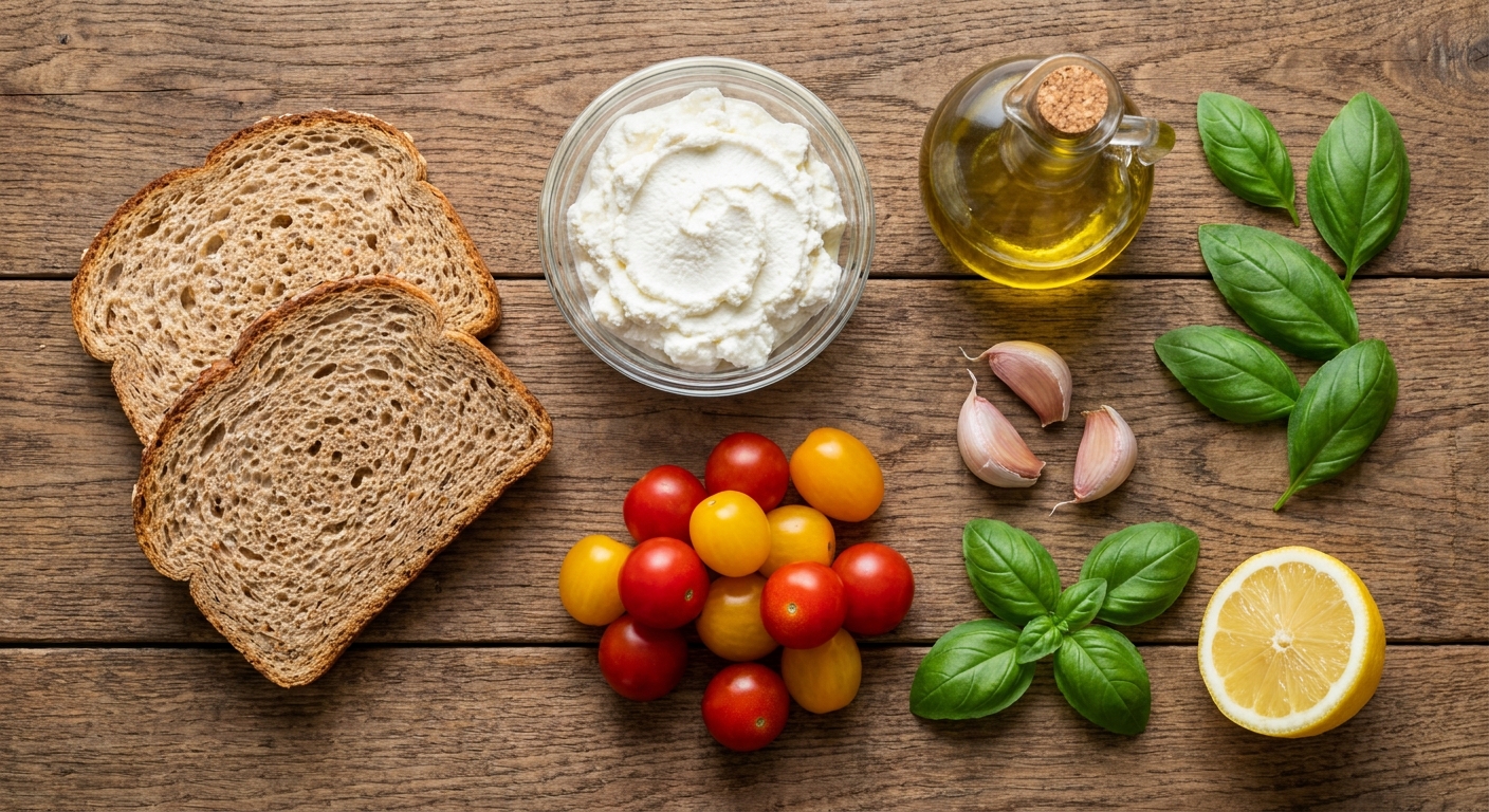 Рикотта-тосты с томатным конфи 🍅🥖