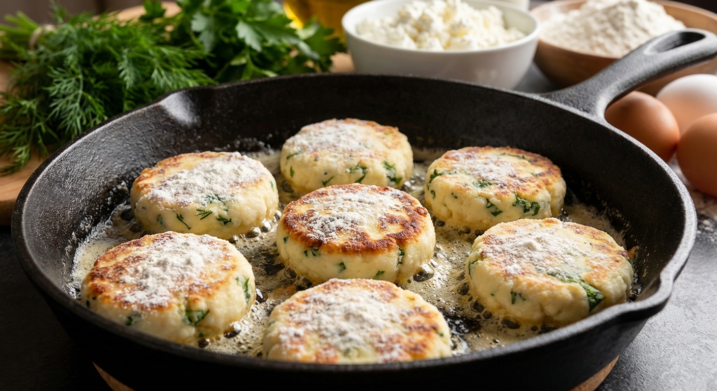Сырники деревенские с зеленью 🧀🌿 — фото 2
