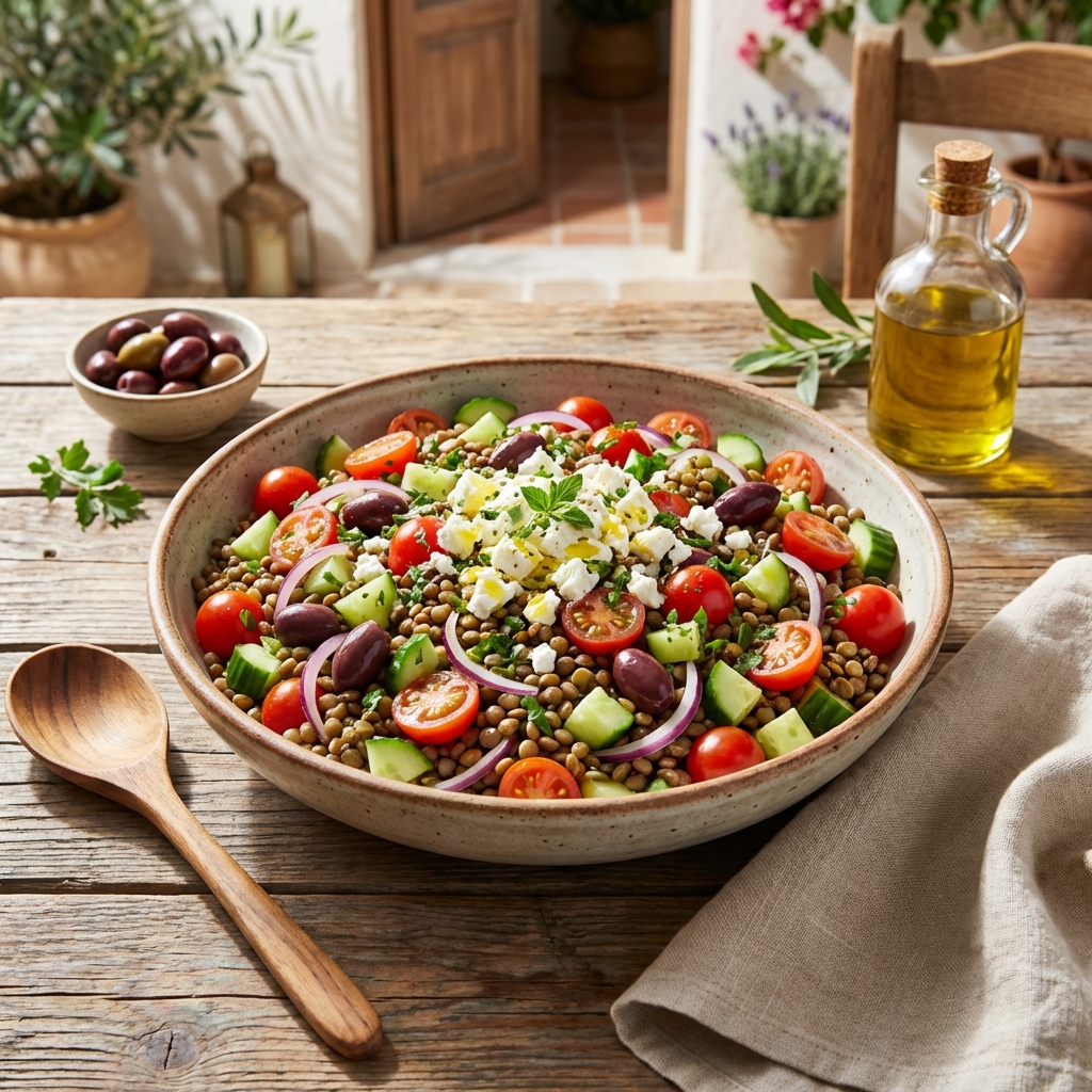 🍅 Средиземноморская Чечевичная Салата