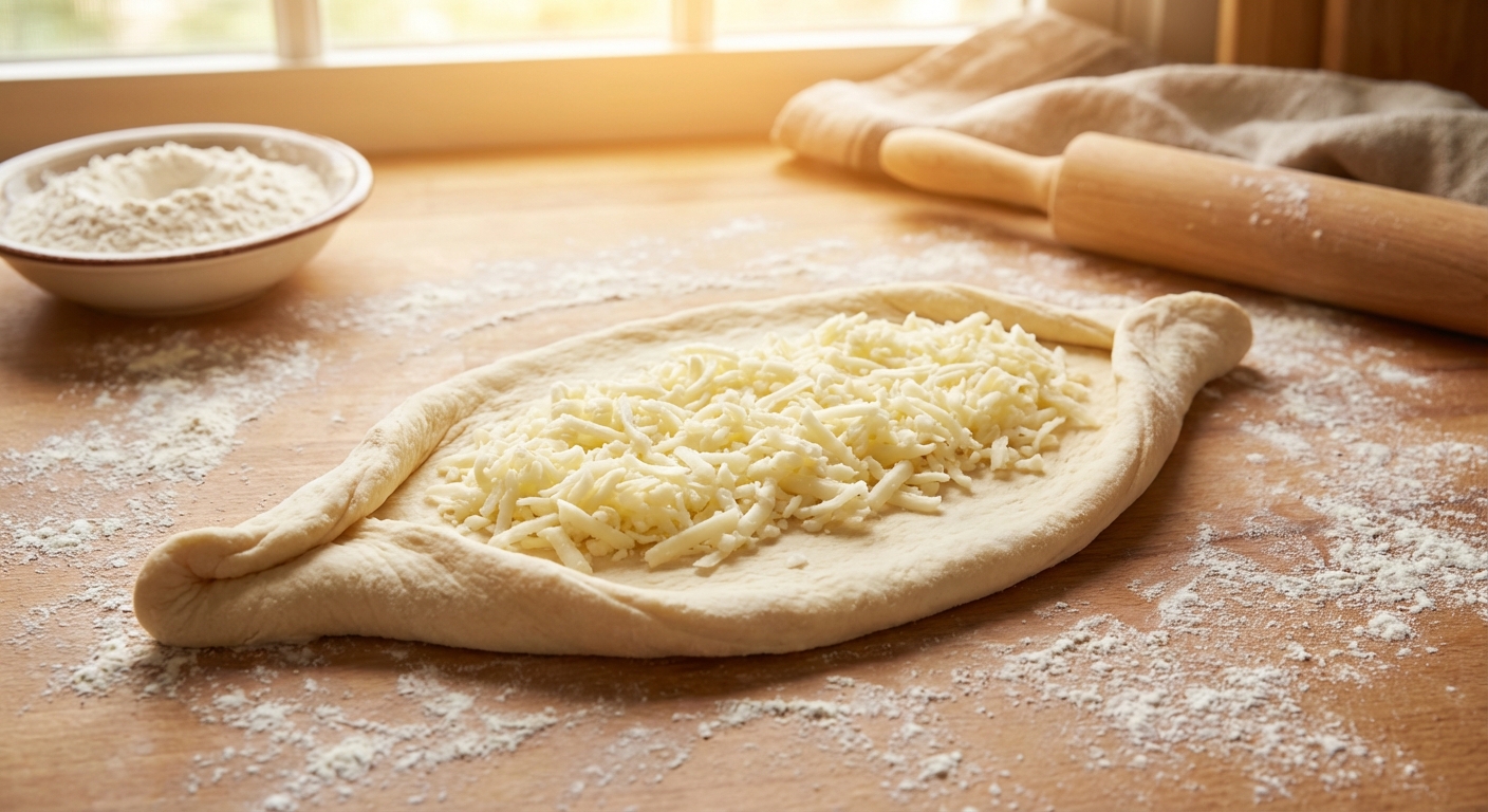 Аджарская хачапури‑лодочка на завтрак 🥖🧀🥚 — фото 2