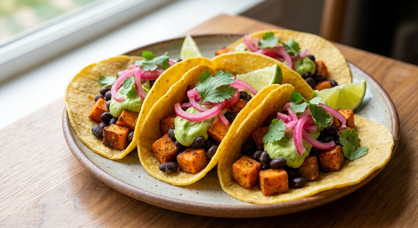 Такос с печёным бататом и чёрной фасолью 🌮🍠 — фото 3