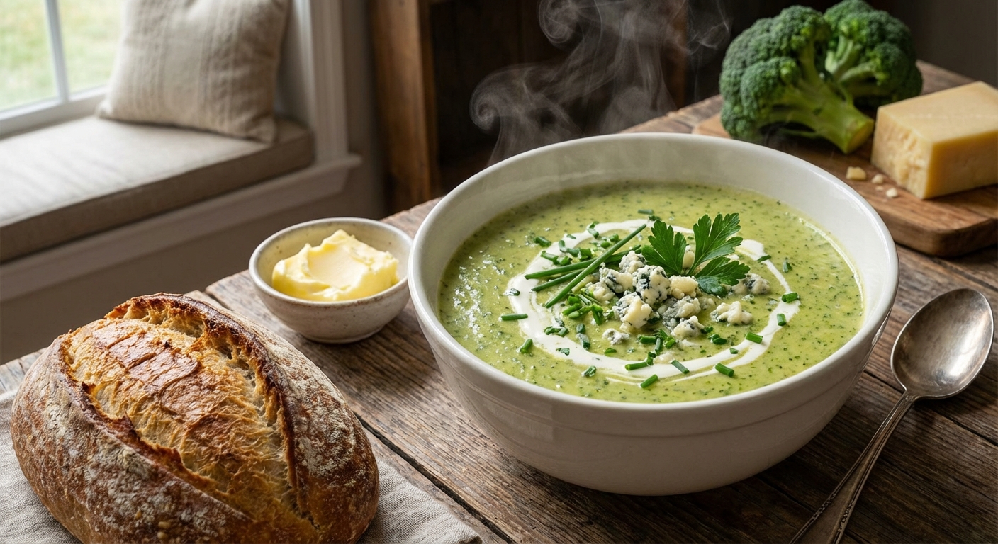 Крем-суп из брокколи с сыром 🥦🧀