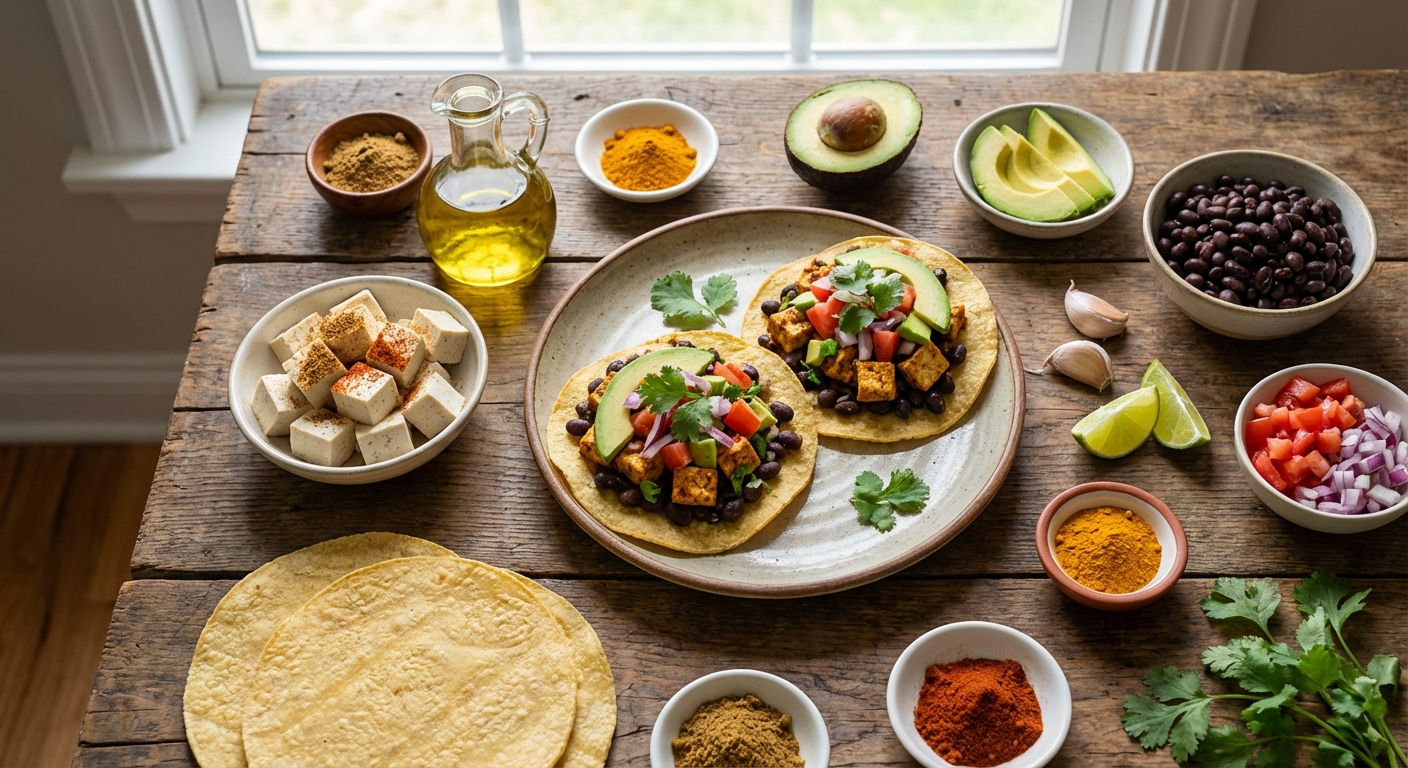 Утренние тостада с пряным тофу 🌮☀️